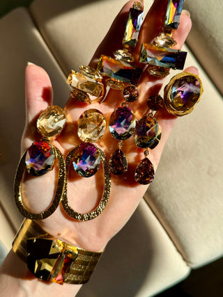 Jean Paul Gaultier Champagne Crystal Statement Earrings