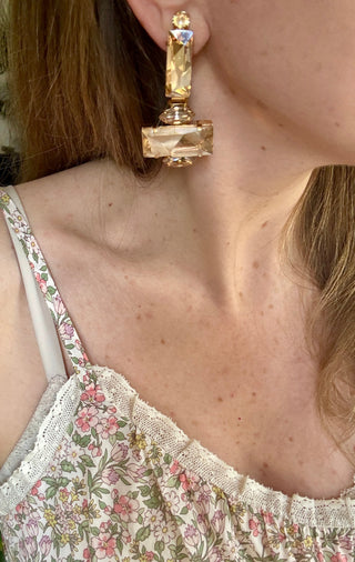 Jean Paul Gaultier Champagne Crystal Statement Earrings