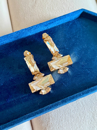 Jean Paul Gaultier Champagne Crystal Statement Earrings
