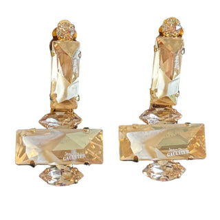 Jean Paul Gaultier Champagne Crystal Statement Earrings