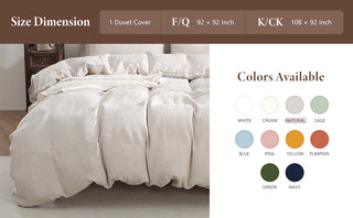 100% Linen Duvet Cover - Natural Linen Duvet Cover Only