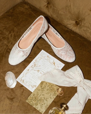 Lace Mesh Ballerina Flats