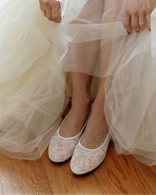 Lace Mesh Ballerina Flats