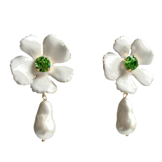 Anna White Flower Earrings