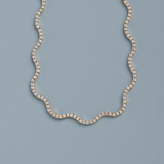 Lab Grown Diamond Wave Tennis Necklace