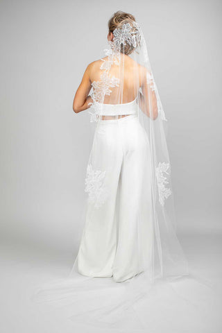 Peony Lace Mantilla Chapel Veil