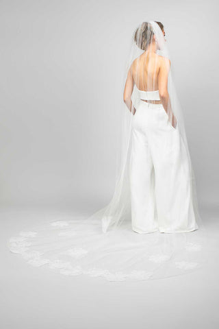 Poppy Large Floral Lace Cathedral Veil