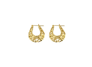 Queen of Hearts Filigree Hoops