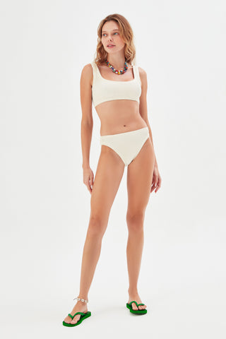 Sofi Italian Crinkle Tank Bikini Set Cream
