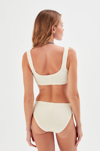 Sofi Italian Crinkle Tank Bikini Set Cream
