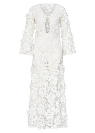 Lucia Maxi Dress White Crochet Filora