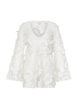 June Knit Mini Beach Dress White Crochet Filora