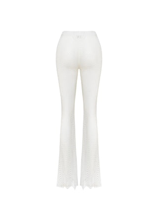 Lunessa Knit Flared Pants White Bezzia