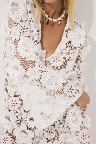 June Knit Mini Beach Dress White Crochet Filora