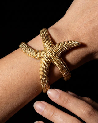 Starfish Cross Cuff Bracelet - Gold