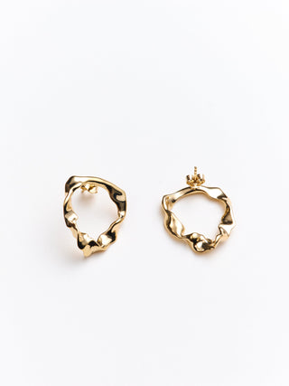 Nicola Beaten Round Earrings