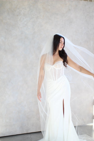 Airy Tulle Veil with Extra Volume by Tailored Tulle at Mae Bridal, airy tulle veil, voluminous wedding veil, hand sewn in Portland, Oregon