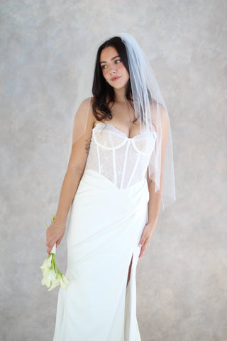 Airy Tulle Veil with Extra Volume from Tailored Tulle at Mae Bridal, airy tulle veil, voluminous wedding veil, extra volume bridal veil, hand sewn in Portland, Oregon