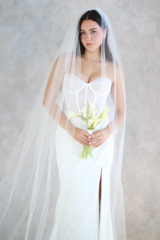 Tailored Tulle Airy Tulle Veil with Extra Volume at Mae Bridal, made to order, voluminous wedding veil, airy tulle veil, hand sewn in Portland, Oregon