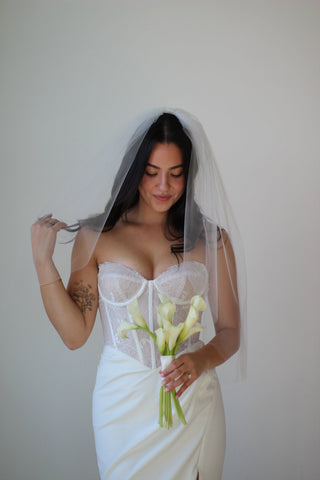 Tailored Tulle Airy Tulle Veil with Extra Volume at Mae Bridal, airy tulle veil, voluminous wedding veil, extra volume bridal veil, made to order