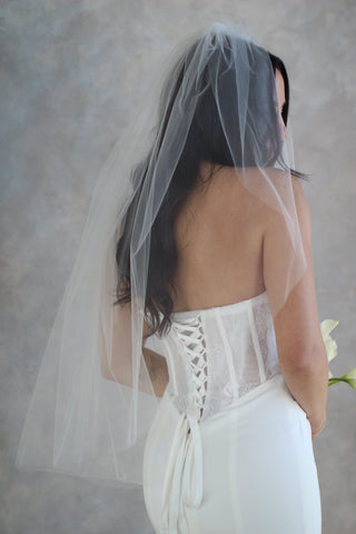Airy Tulle Veil with Extra Volume by Tailored Tulle at Mae Bridal, airy tulle veil, voluminous wedding veil, made to order