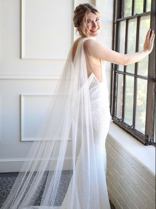 Bridal Neck Scarf by Tailored Tulle at Mae Bridal, bridal neck scarf, wedding neck scarf
