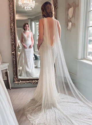 Bridal Neck Scarf from Tailored Tulle at Mae Bridal, bridal neck scarf, wedding neck scarf, tulle bridal scarf
