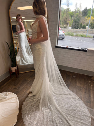 Tailored Tulle Bridal Neck Scarf at Mae Bridal, made to order, wedding neck scarf, bridal neck scarf