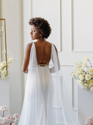 Bridal Wings by Tailored Tulle at Mae Bridal, bridal wings, english net cape veil