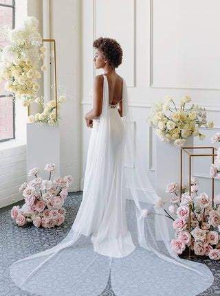 Tailored Tulle Bridal Wings at Mae Bridal, made to order, english net cape veil, bridal wings