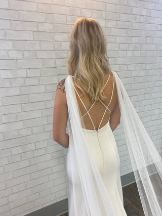 Bridal Wings from Tailored Tulle at Mae Bridal, bridal wings, english net cape veil, cathedral bridal cape, hand sewn in Portland, Oregon