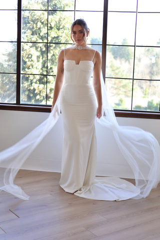 Crystal Choker Bridal Scarf by Tailored Tulle at Mae Bridal, crystal bridal scarf, bridal neck scarf
