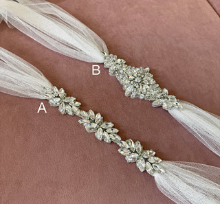 Bridal neck scarf at Mae Bridal, the Tailored Tulle Crystal Choker Bridal Scarf