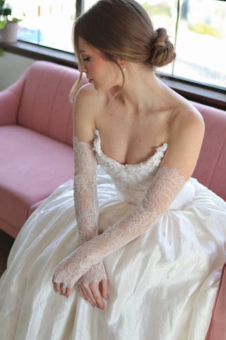 Delicate Vintage Lace Sleeves by Tailored Tulle at Mae Bridal, vintage lace bridal sleeves, detachable bridal sleeves