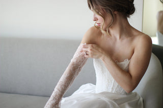 Delicate Vintage Lace Sleeves by Tailored Tulle at Mae Bridal, vintage lace bridal sleeves, detachable bridal sleeves, hand sewn in Portland, Oregon