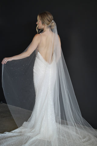 Dew Droplet Veil by Tailored Tulle at Mae Bridal, dew droplet veil, crystal wedding veil