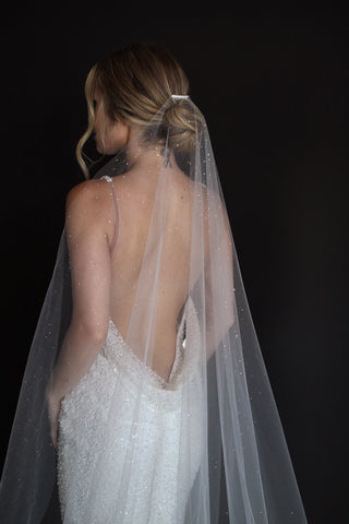 Dew Droplet Veil from Tailored Tulle at Mae Bridal, dew droplet veil, crystal wedding veil, dew drop bridal veil