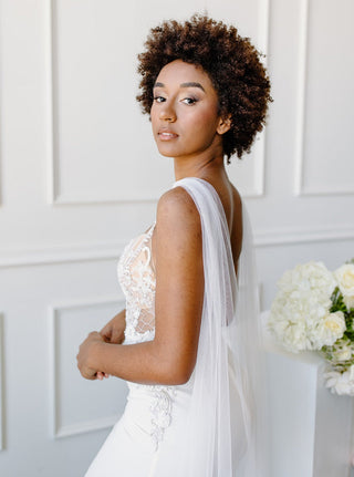English Net Bridal Cape by Tailored Tulle at Mae Bridal, english net bridal cape, wedding cape veil