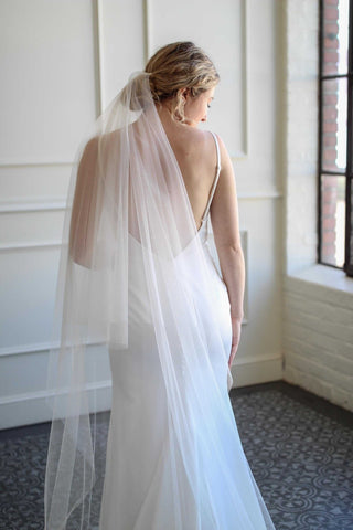 Drop wedding veil at Mae Bridal, the Tailored Tulle English Net Drop Veil