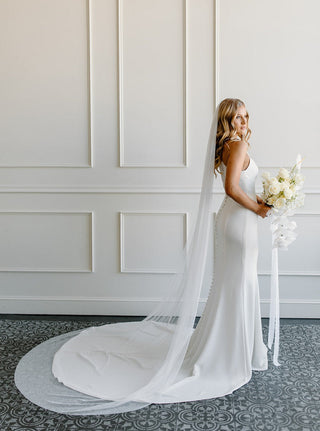 English net wedding veil at Mae Bridal, the Tailored Tulle English Net Veil