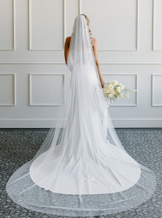 English Net Veil by Tailored Tulle at Mae Bridal, english net veil, english net wedding veil, hand sewn in Portland, Oregon