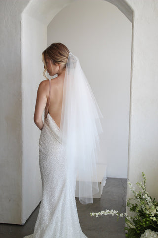 Tailored Tulle Four Layer Tulle Veil, layered bridal veil at Mae Bridal
