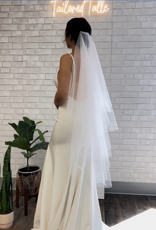 Four Layer Tulle Veil from Tailored Tulle at Mae Bridal, four layer tulle veil, voluminous wedding veil, layered bridal veil, hand sewn in Portland, Oregon