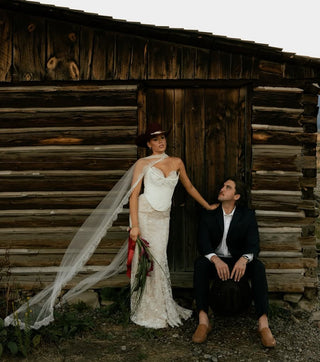 Tailored Tulle Lace Trim Bridal Scarf, chantilly lace scarf at Mae Bridal