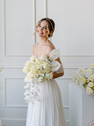 Opalescent Hair Vine by Tailored Tulle at Mae Bridal, bridal hair vine, wedding headband, hand sewn in Portland, Oregon