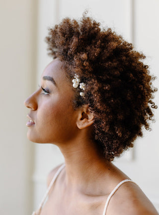 Pearl Cluster Hair Pins by Tailored Tulle at Mae Bridal, pearl bridal hair pins, wedding hair pins, hand sewn in Portland, Oregon