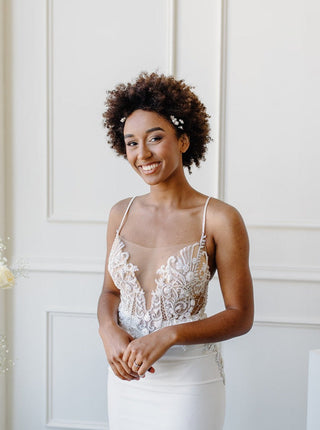 Pearl Cluster Hair Pins from Tailored Tulle at Mae Bridal, pearl bridal hair pins, wedding hair pins, bridal hair accessories, hand sewn in Portland, Oregon