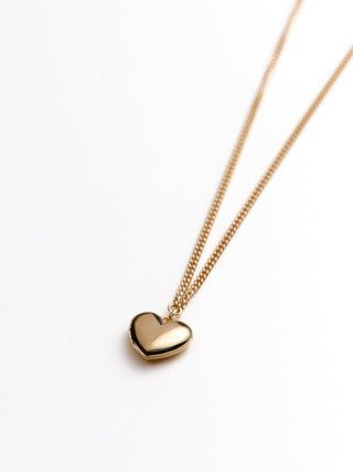 Their Studios Bowie Heart Locket front view at Mae Bridal, heart locket necklace, wedding necklace for bride, bridal jewelry necklace