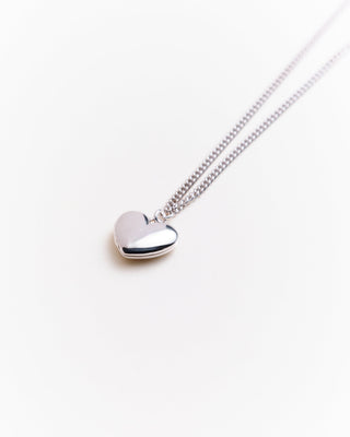 Bowie Heart Locket from Their Studios at Mae Bridal, third angle, heart locket necklace, elegant bridal jewelry, unique bridal jewelry
