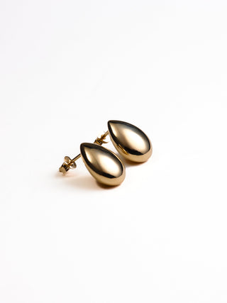 Their Studios Hannah Teardrop Studs, on model, bridal jewelry at Mae Bridal